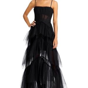 BCBG BLACK TULLE GOWN